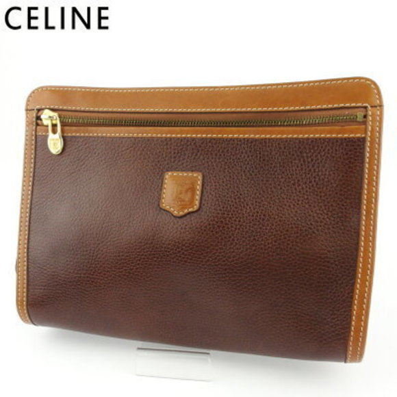 Celine clutch bag Shoulder Bag Macadam brown beige leather - Picture 1 of 6
